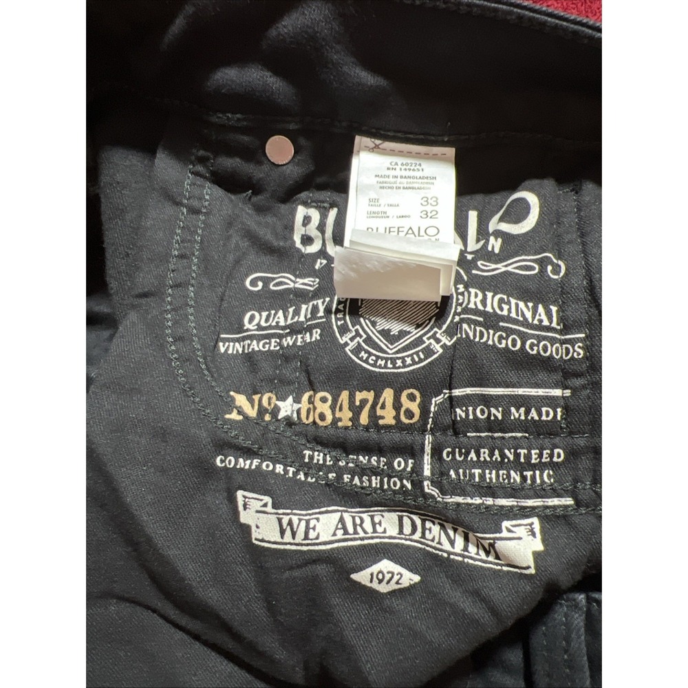 Buffalo David Bitton Skinny Max 33X32 Black Midnight Wax Classic Cowboy Jeans - Picture 12 of 16